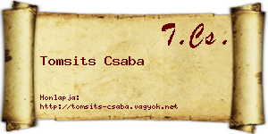 Tomsits Csaba névjegykártya